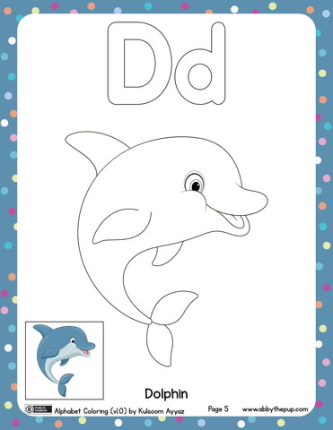 D Is For Dolphin Coloring Page